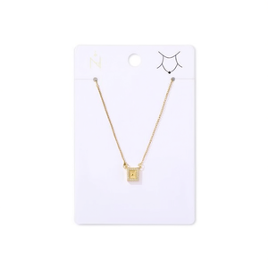 Collier carré en diamant plaqué or en acier inoxydable, minimaliste, à porter au quotidien, unisexe - Product Image 1