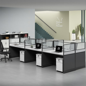 LR-W-004 Op Maat Gemaakte Moderne Kantoormeubilair Aluminium Glas Bureau Scheidingswand Modulaire Set Voor Werkplaats Kantoor - Product Image 4