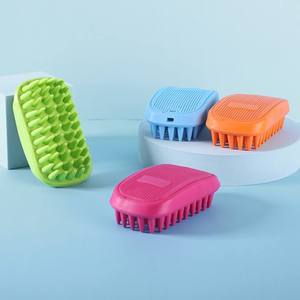 Ensemble de brosses à shampoing pour animaux de compagnie, en silicone, doux et sûr, tête réglable, nettoyage en profondeur, massage apaisant, outil pour chiens et chats - Product Image 1