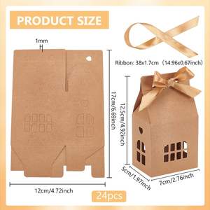 กล่องของขวัญแบบย่อยสลายได้กล่องกระดาษบรรจุภัณฑ์เค้กช็อกโกแลตขนมปังขิงแบบพับได้สำหรับเทศกาลคริสต์มาสบ้านน้อยสุดสร้างสรรค์ - Product Image 2