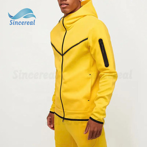 Custom logo sportkleding polyester tech fleece full zip tracksuit hoodie <span class=keywords><strong>jogger</strong></span> tweedelig joggingpak heren sweatsuits - Product Image 4