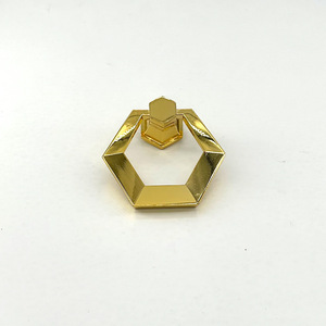 Furniture Handle Hexagonal Ring Zinc Alloy <b>Gold</b> Chrome <b>Cabinet</b> Drawer Pull European Style Durable - Product Image 2