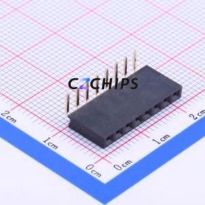 A2541HWR-8P Pin Socket Bent Lead Through Hole,P=2.54mm Connector 1x8P 2.54mm Square Hole Right Angle Insert - Product Image 2