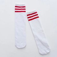 Chaussettes de sport pour étudiants, chaussettes rayées en coton peigné, chaussettes d'uniforme scolaire, chaussettes de football hautes pour garçons et filles