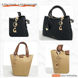 Gold Bubble Designs Letter Initial Keychain <b>Bag</b> Charms Cute Purse Charms For Handbags - Product Image 4