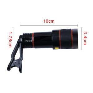 <span class=keywords><strong>Obiettivo</strong></span> <span class=keywords><strong>per</strong></span> <span class=keywords><strong>Fotocamera</strong></span> <span class=keywords><strong>Smartphone</strong></span> con Zoom 12X, Telescopio Esterno Universale con Clip, in Alluminio e Vetro, Nero - Product Image 3