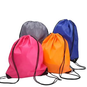 Mochilas de Gimnasio con Cordón de Nailon, Personalizadas, Promocionales, de Poliéster 210D, Negras, Rojas, Azules, con Logotipo Serigrafiado, Embalaje Promocional - Product Image 1