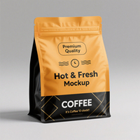 Sachet d'emballage personnalisé pour grains de café avec fermeture éclair refermable et fond plat, idéal pour les torréfacteurs et les marques de détail