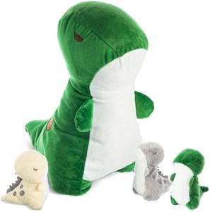 Peluches personnalisées de dinosaures <span class=keywords><strong>T</strong></span>-<span class=keywords><strong>Rex</strong></span> maman et 3 bébés, peluches de dinosaures câlines, jouets en peluche de dinosaures personnalisés pour jeux imaginatifs - Product Image 1