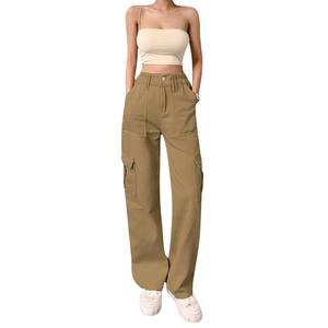 H-602 Nouveau pantalon cargo multi-poches pour femme, taille haute, style streetwear, pantalon long droit, printemps automne, pantalon décontracté slim pour femme - Product Image 5