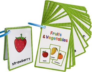 Tarjetas <span class=keywords><strong>de</strong></span> Memoria con Frutas y Verduras para Niños, Tarjetas <span class=keywords><strong>de</strong></span> Palabras con Imágenes Bilingües para el Aprendizaje Temprano <span class=keywords><strong>de</strong></span> Bebés, Niños Pequeños y Preescolares - Product Image 1