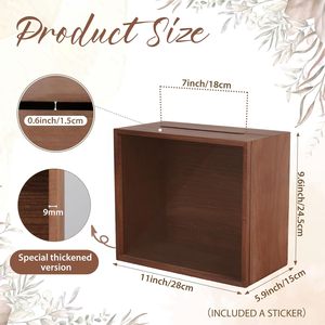 Honey Moon Fund and Card Boîte en <span class=keywords><strong>bois</strong></span> rustique avec guirlande florale mixte pour mariages anniversaires Graduations Baby - Product Image 2