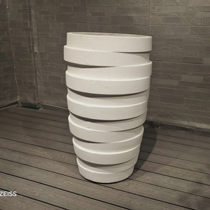 Maceta Moderna de Hormigón con Patrón Circular para Plantas de Jardín, Diseño Minimalista y Duradero para Uso en Exteriores - Product Image 1