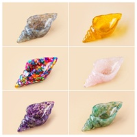 Bol en résine avec éclats de cristal naturel, coquillages et pierres d'orgone, plateau de rangement pour bijoux, décoration d'intérieur, cadeau