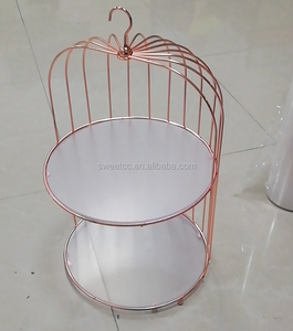 Yeni tasarım elektrolizle şampanya düğün metal kuş kafesi düğün parti olay dekorasyon için, düğün masa centerpiece - Product Image 3