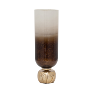 Ombre Cylinder <b>Candle</b> Holder Modern Glass Metal <b>Hurricane</b> Centerpiece Table Decor - Product Image 2