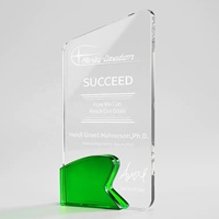 Plaque en cristal K9 gravée sablée avec logo personnalisé, colorée et optiquement transparente, pour récompenses, souvenirs et trophées d'événements d'entreprise, vente en gros