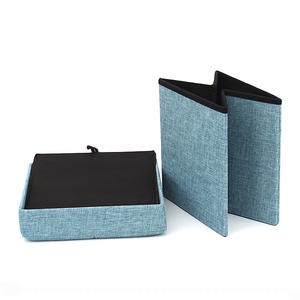 Özelleştirilmiş katlanır kumaş sandıklı tabure kutusu depolama yeni basit tarzı kare bez montaj odası osmanlı - Product Image 5