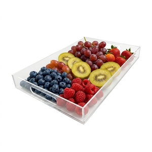 Plateau <span class=keywords><strong>d</strong></span>écoratif en acrylique, organisateur de comptoir pour salons, tables basses ottomanes, bureaux, cuisines et pour servir les invités - Product Image 1