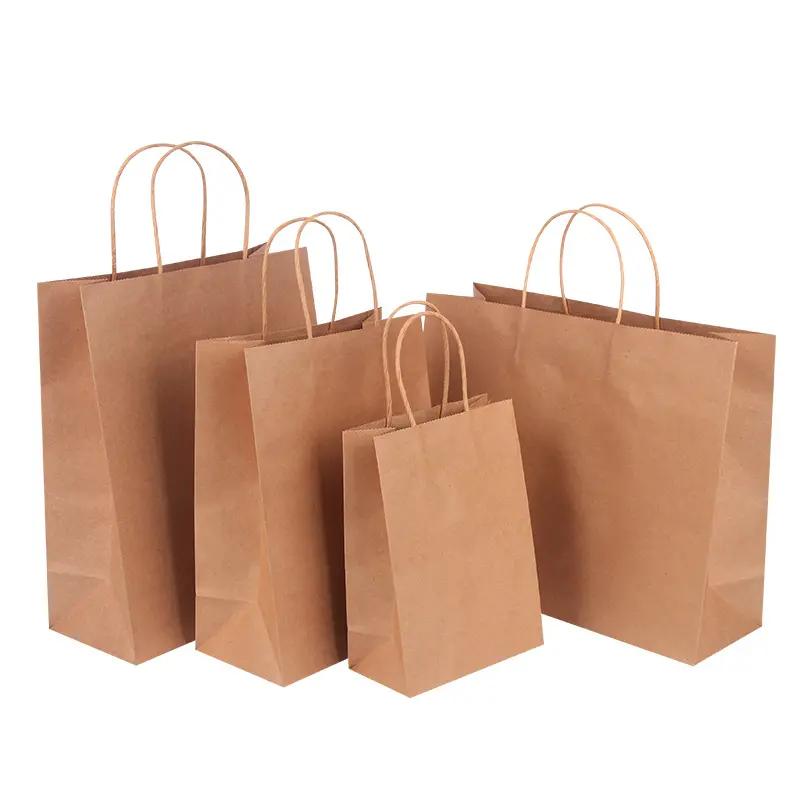 卸売ブラウンクラフトペーパーバッグ100個環境にやさしいカスタム包装バッグを受け入れる高級ブラウンブラックホワイトピンクペーパーバッグ赤b