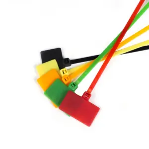 Write on Ties High Quality Nylon66 Cable with Label Tag Approved Marker Flag Tie 4*200 PA 66 Nylon Eco-friendly Free Nylon Zip