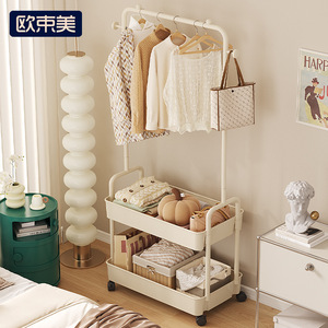 Portable Clothes Rack With <b>Storage</b> Shelf 111Cm Height Mobile Drying Rack For Home Use - Product Image 5