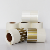 Fábrica en blanco BOPP papel precio etiquetas vinilo imprimible alto brillo PET joyería exhibición rollo etiquetas para anillo pegatina