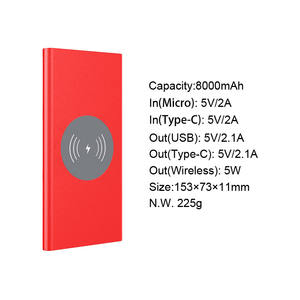 10000mah Power Bank batteria esterna Built-in Wireless caricabatterie Powerbank portatile banca di alimentazione Wireless - Product Image 3
