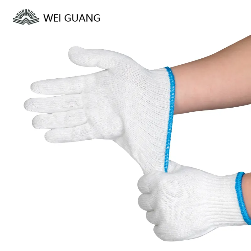 Оптовая продажа из Китая, белый, трикотажный пуловер 100% хлопок перчатки рабочие перчатки для строительства, kiitting рабочие перчатки оптом для сада