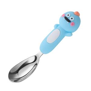 Cuillère classique en acier inoxydable 316 de qualité alimentaire plaquée or pour bébés et enfants, pour l'alimentation complémentaire - Product Image 6