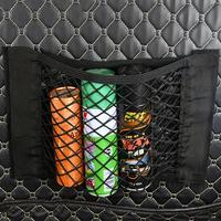 HONSWILL - Red de Almacenamiento para Maletero Trasero de Coche, con Cuerdas Elásticas y Adhesivo Mágico, Bolsa de Malla Organizadora para Auto, de Poliéster