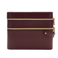 Trousse de Toilette de Voyage en Cuir PU Double Couche Grande Capacité avec Logo Personnalisé, Amovible, Organisateur de Maquillage à Fermeture Éclair avec Séparateurs