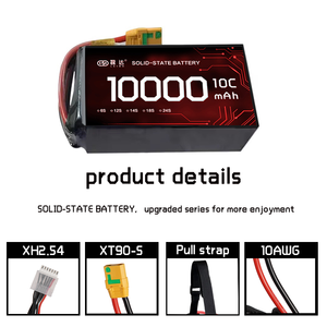 Низкая цена 6S 5C/10C литий-полимерный аккумулятор 10000Mah 12S <span class=keywords><strong>Lipo</strong></span> батарея твердотельный Аккумулятор для дрона - Product Image 4