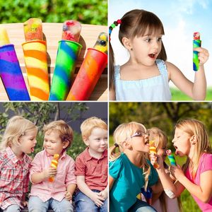 Moule à sucettes glacées en silicone avec support, pour la fabrication de glaces maison, avec couvercles anti-goutte, sans BPA, pour enfants, compatible congélateur - Product Image 4