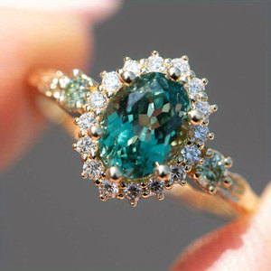 Anello con Design Floreale Ovale, Stile Creativo per Donne - Product Image 2