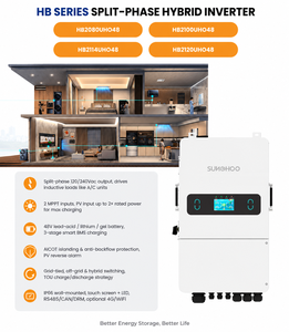 Convertisseur solaire hybride Sunohoo 11,4 kW à phase divisée avec 2 MPPT, batterie basse tension, convertisseur solaire extérieur - Product Image 2