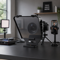 Promotion T16 Téléprompteur pour téléphone portable, grand écran, appareil photo reflex numérique, portable, pour diffusion en direct, tablette, et sous-titres