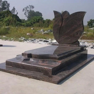 Pierre tombale et monument en granit noir de style européen traditionnel pour cimetière - Product Image 3