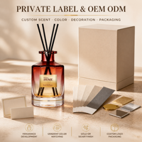Diffuseur à bâtonnets en verre dégradé personnalisé, base métallique de luxe, parfum sûr et non toxique, marque privée OEM ODM