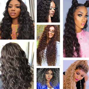 Marchand Bas Prix Eau Vague Profonde Cheveux Synthétique <span class=keywords><strong>Crochet</strong></span> Tresses Cheveux <span class=keywords><strong>Crochet</strong></span> Tresses Bouclés Ombre pour Femmes Fibre Haute Température - Product Image 6