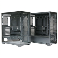 Boîtier d'ordinateur ATX Mid Tower noir avec verre trempé, châssis PC gaming à haut débit d'air TDB1201