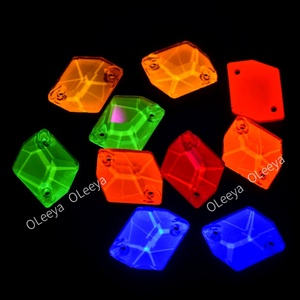 Oleeya - Cristales Brillantes de Cristal con Forma de Ojo de Caballo, Color Neón, Forma Cósmica, para Coser, con Reverso Plano, para Vestidos de Novia - Product Image 2