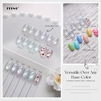 JTING Crystal Water Drop Top Coat Gel 6 Colores Sin HEMA/TPO Efecto Gotas de Agua Set de Esmalte en Gel Sin Capa Pegajosa Venta al por Mayor OEM