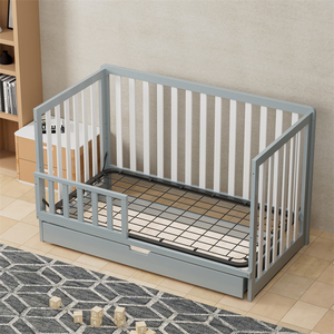 Cama Multifuncional Premium para Crecimiento de Bebés, Convertible de Bebé a Adulto, con Cajón de Almacenamiento, Base de Cama Ajustable en 4 Niveles - Product Image 1