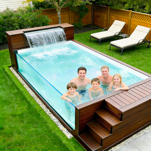 Piscina de fibra de vidrio de lujo para nadar, accesorios para piscinas, contenedor para piscinas, piscinas de diversión acuática - Product Image 1