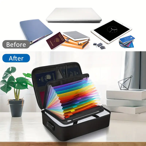 Nhà Máy Bán buôn mở rộng tập tin tài liệu lưu trữ nộp hồ sơ hộp <span class=keywords><strong>A4</strong></span> túi tài liệu xách tay hai lớp thư mục tập tin với một dây kéo - Product Image 5