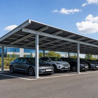 Structure de carport solaire en acier ZAM, système de stationnement photovoltaïque au sol pour usage commercial