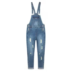 GZY Celana Suspender Denim Wanita, Celana Jeans Suspender Biru Muda untuk Wanita