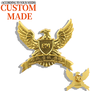 Oeuvre gratuite épingles en métal en alliage de zinc résine époxy pins metalicos plaqué or épinglette Logo personnalisé pour cadeaux d'affaires - Product Image 1