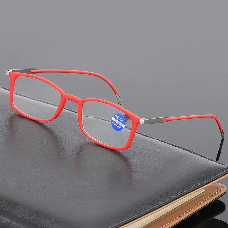 Mobile Phone Bracket Anti-blue Light Red Reading Glasses Light And Thin Black PC Reading Glasses Eyeglasses Frames
